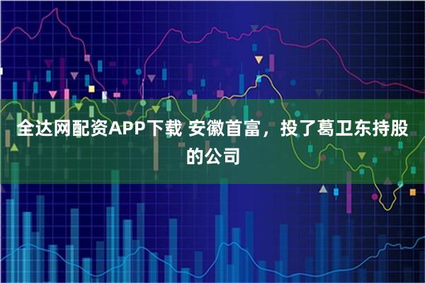 全达网配资APP下载 安徽首富，投了葛卫东持股的公司